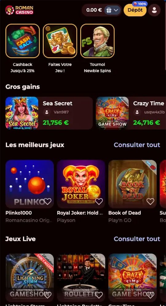 Découvrez les Meilleurs Bonus du Roman Casino en Ligne en France